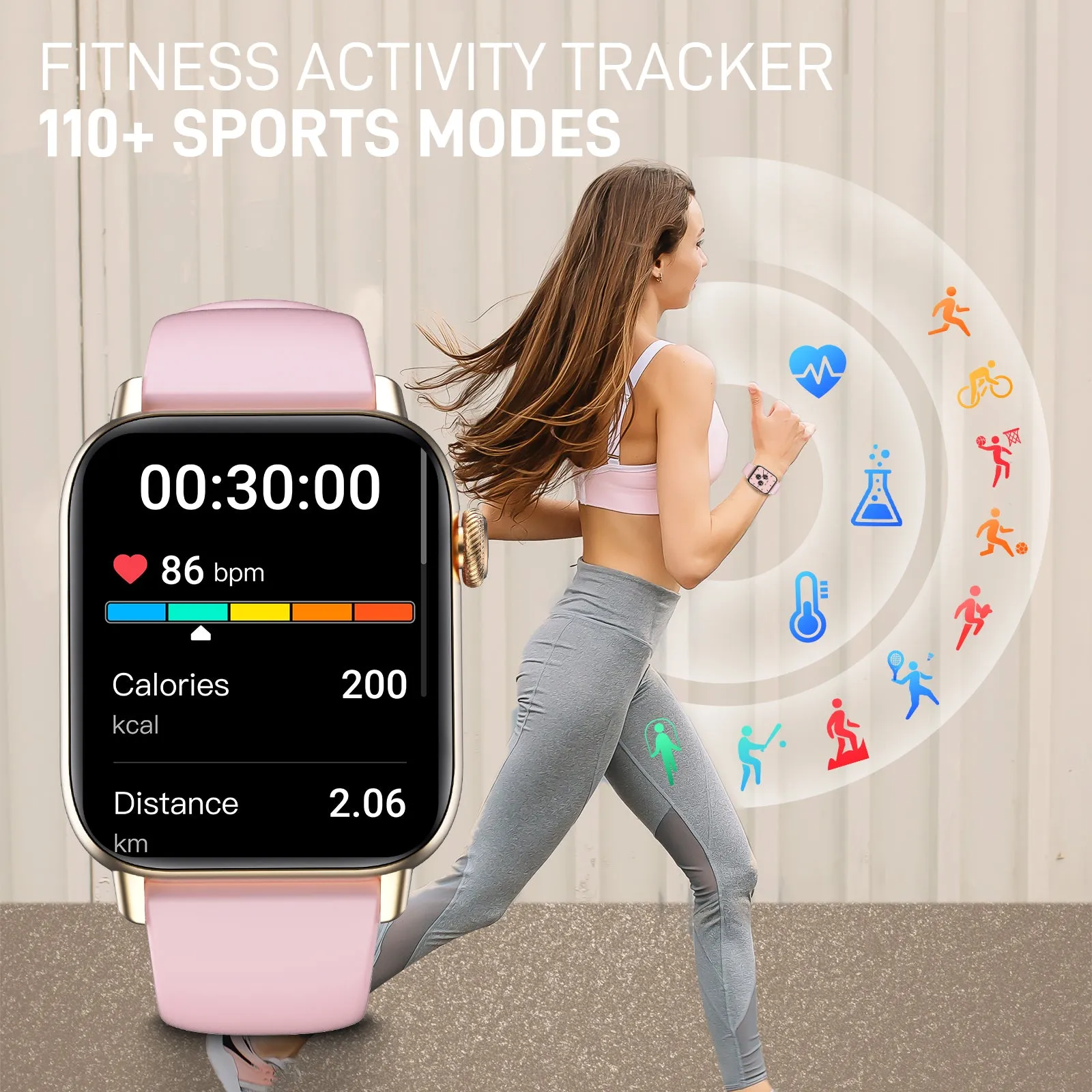 Smart Watch for Women with Call Make Receive and Text 1.83 inch HD Full Touch Screen Smartwatch for Android and iOS Phones IP67 Waterproof Fitness Tracker