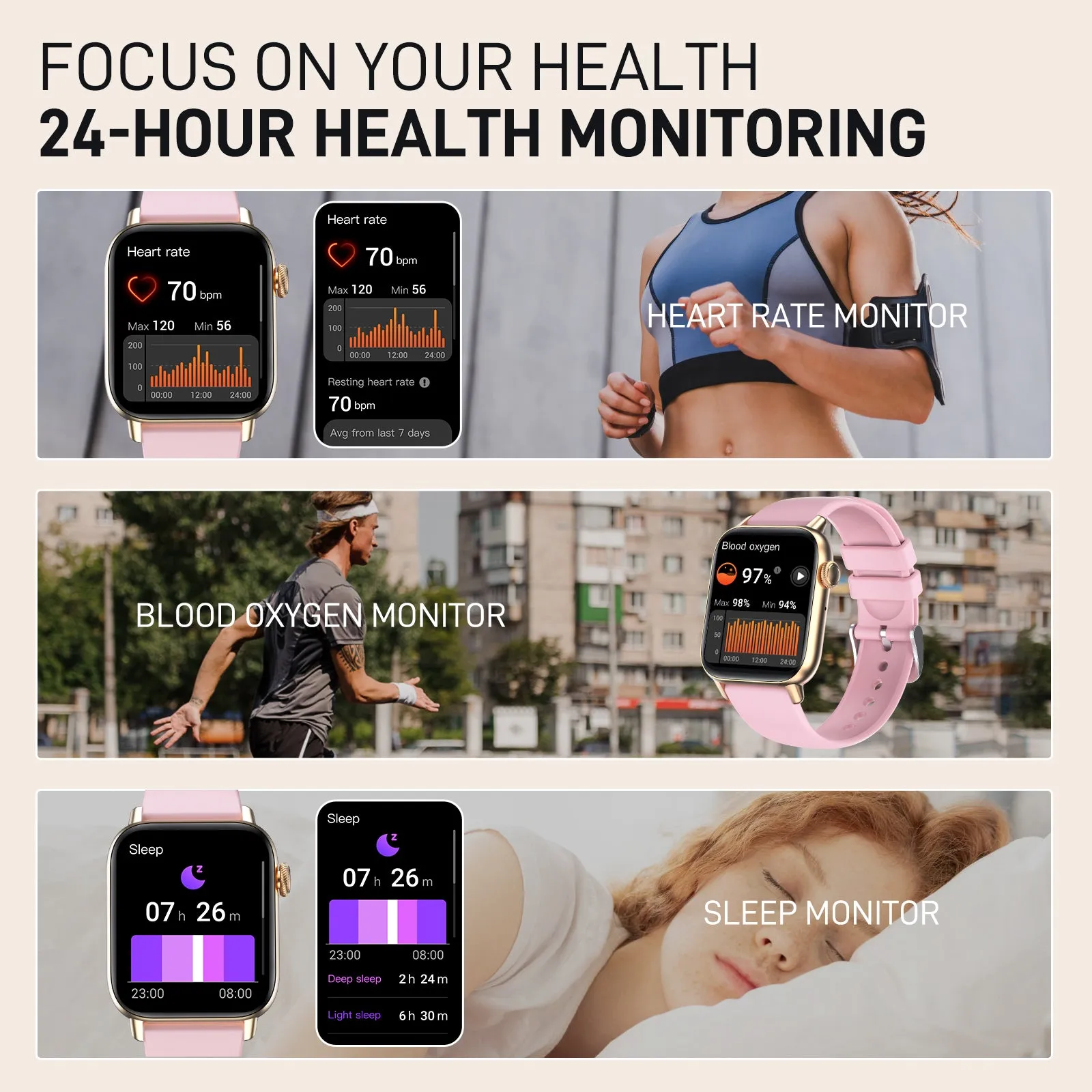 Smart Watch for Women with Call Make Receive and Text 1.83 inch HD Full Touch Screen Smartwatch for Android and iOS Phones IP67 Waterproof Fitness Tracker