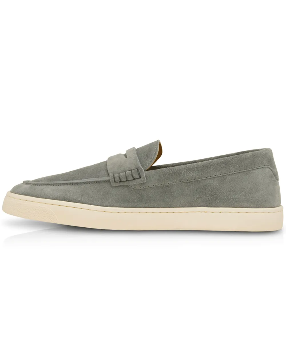 Suede Penny Loafer in Lapis