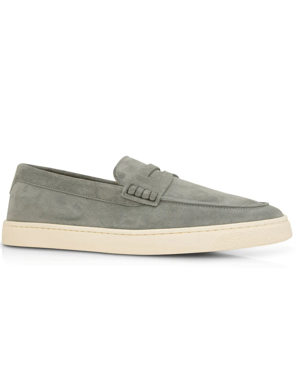 Suede Penny Loafer in Lapis