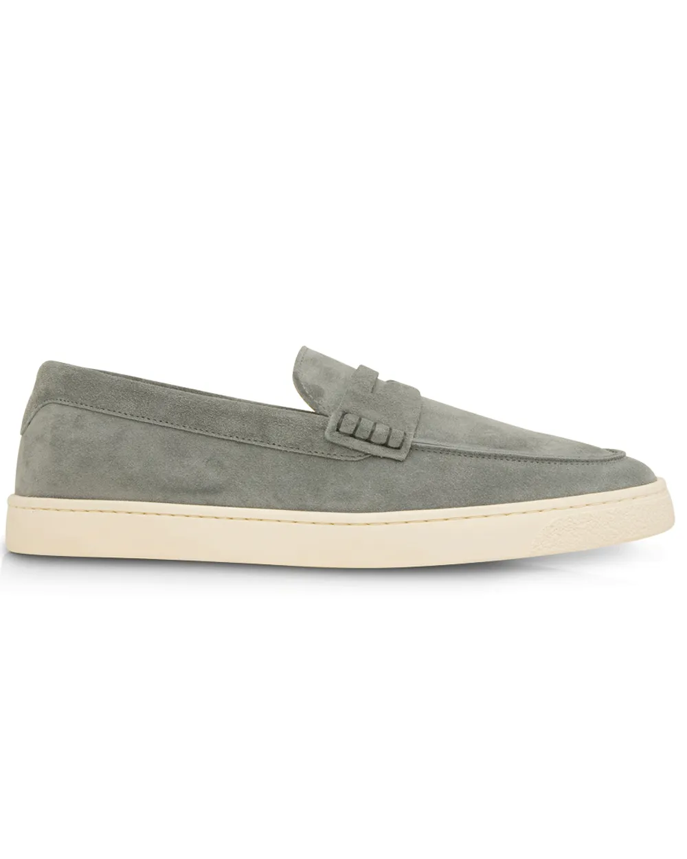 Suede Penny Loafer in Lapis