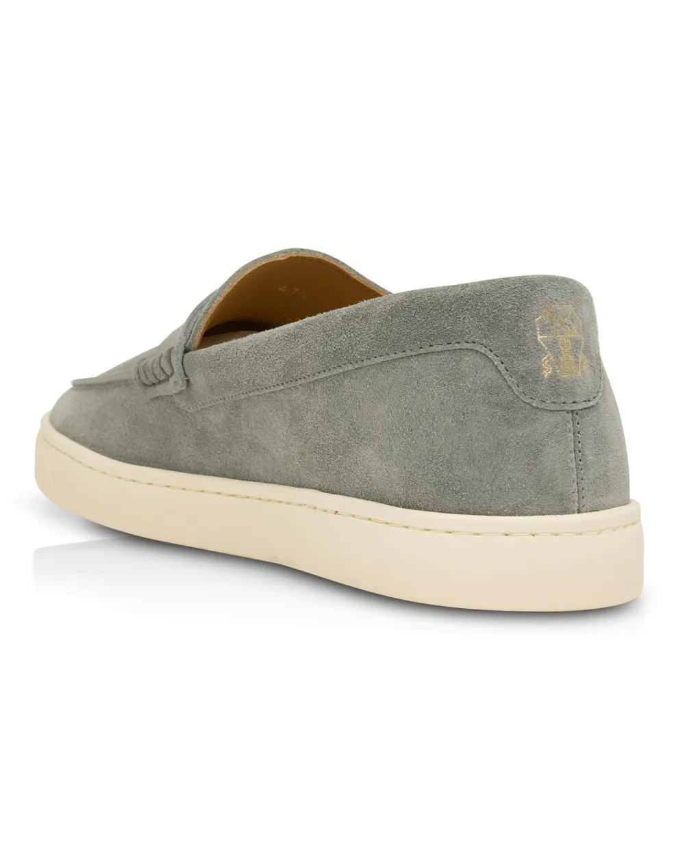 Suede Penny Loafer in Lapis