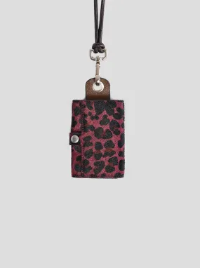 The Minis - 6 key holder in burgundy Leopard printed leather
