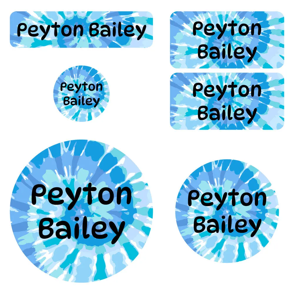 Tie-Dye Art Preschool Labels Pack