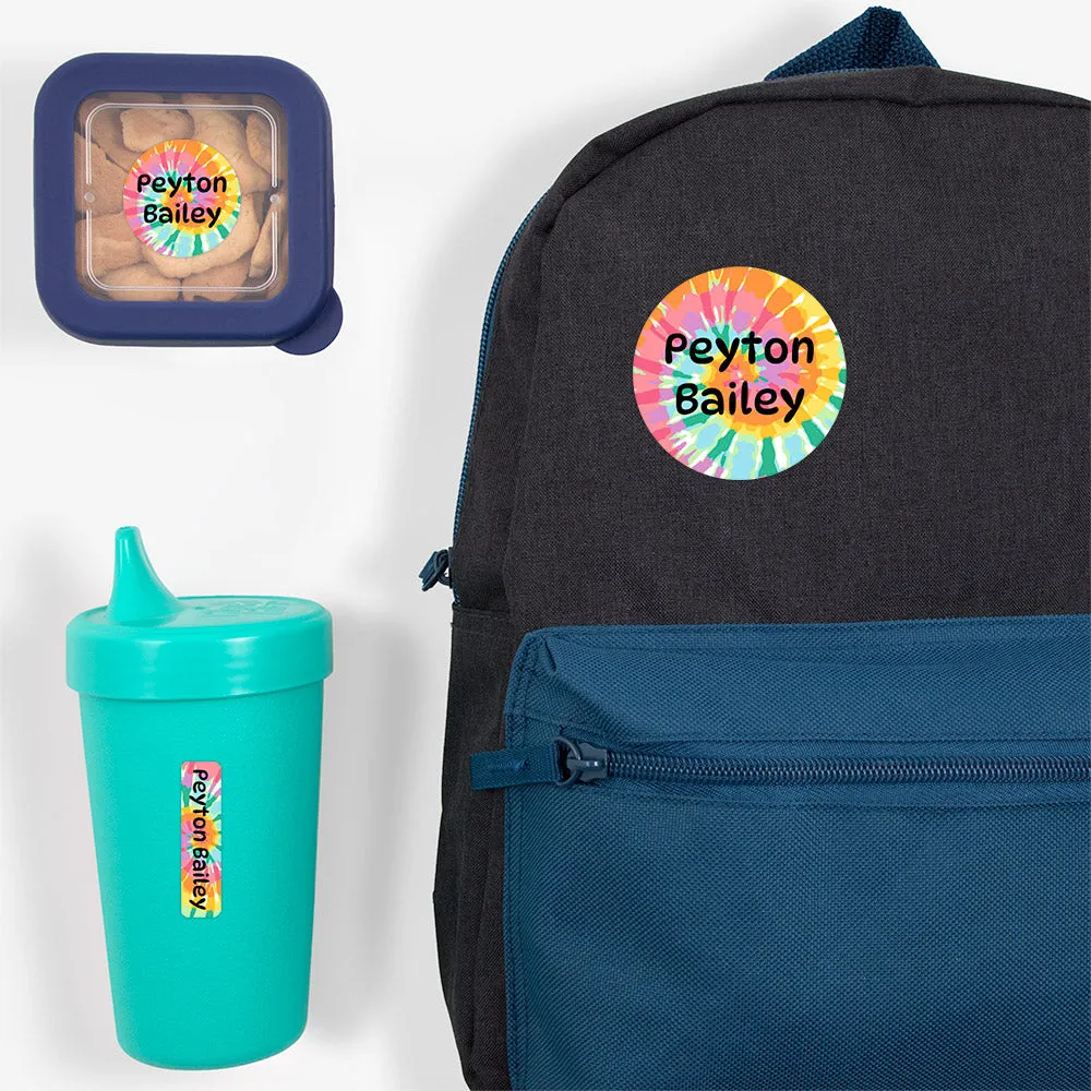 Tie-Dye Art Preschool Labels Pack