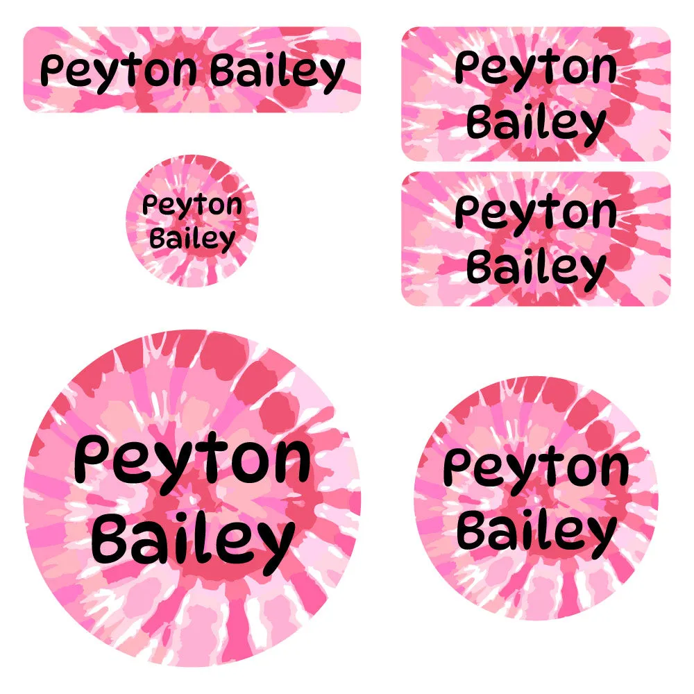 Tie-Dye Art Preschool Labels Pack