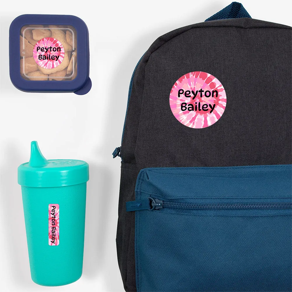 Tie-Dye Art Preschool Labels Pack
