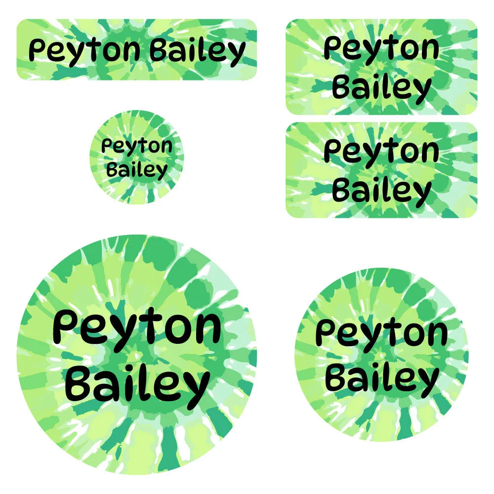 Tie-Dye Art Preschool Labels Pack