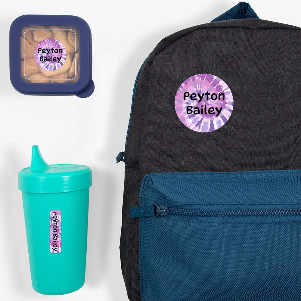 Tie-Dye Art Preschool Labels Pack