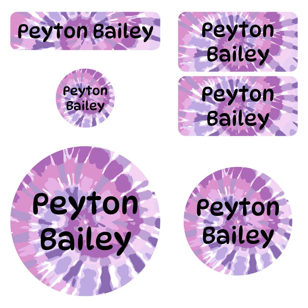 Tie-Dye Art Preschool Labels Pack