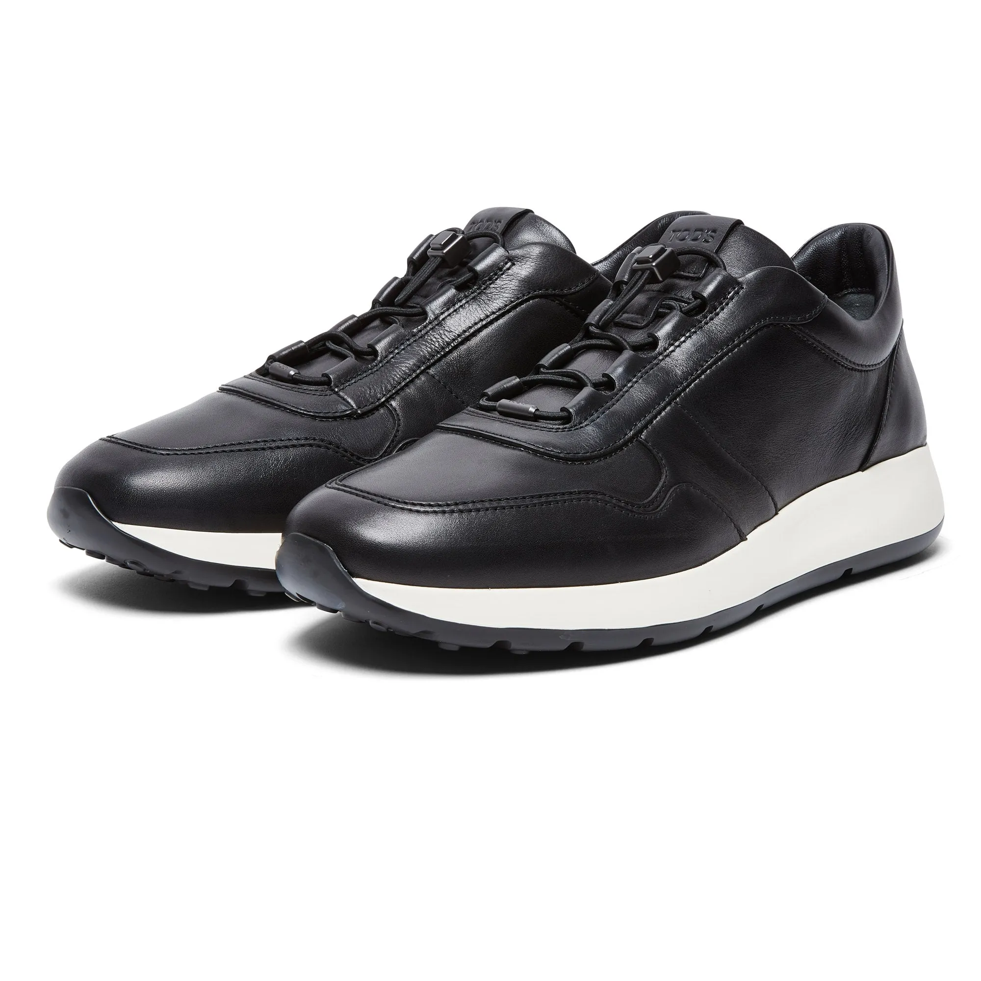 TOD's Leather Toggle Sneakers (Black)