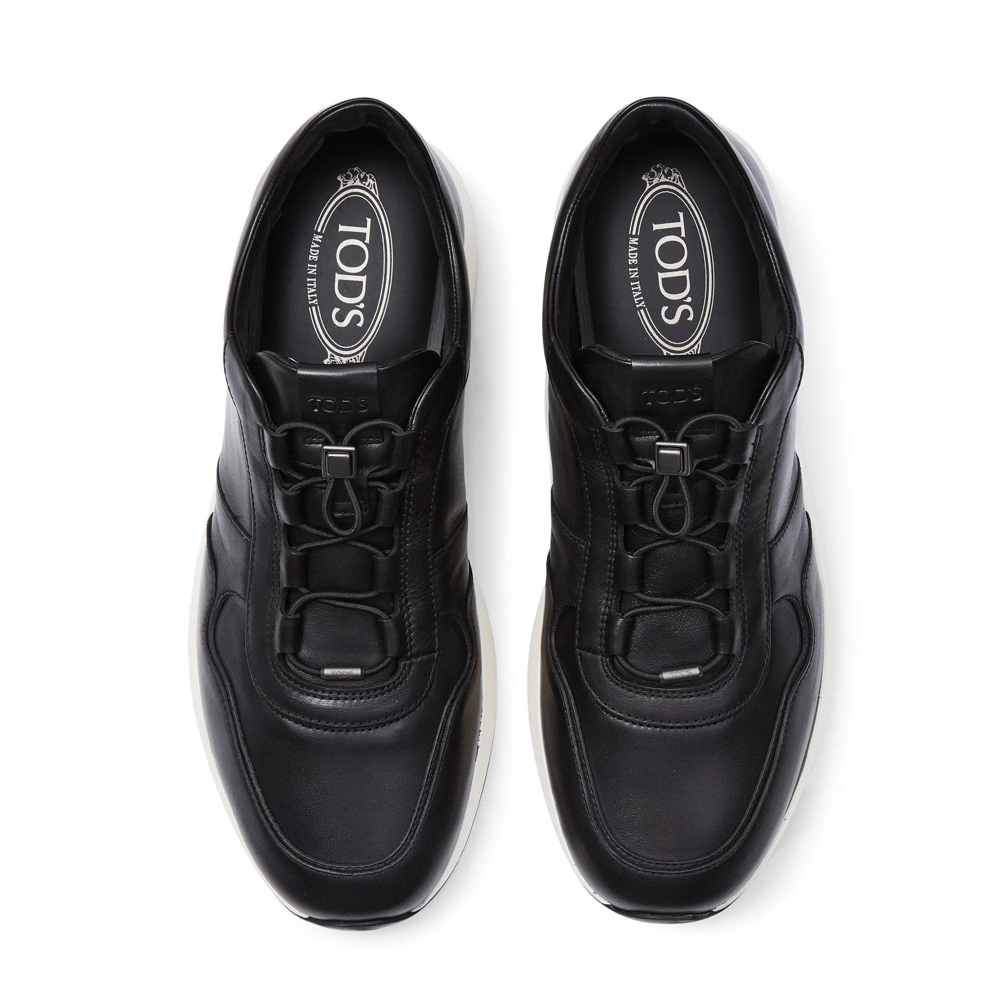 TOD's Leather Toggle Sneakers (Black)
