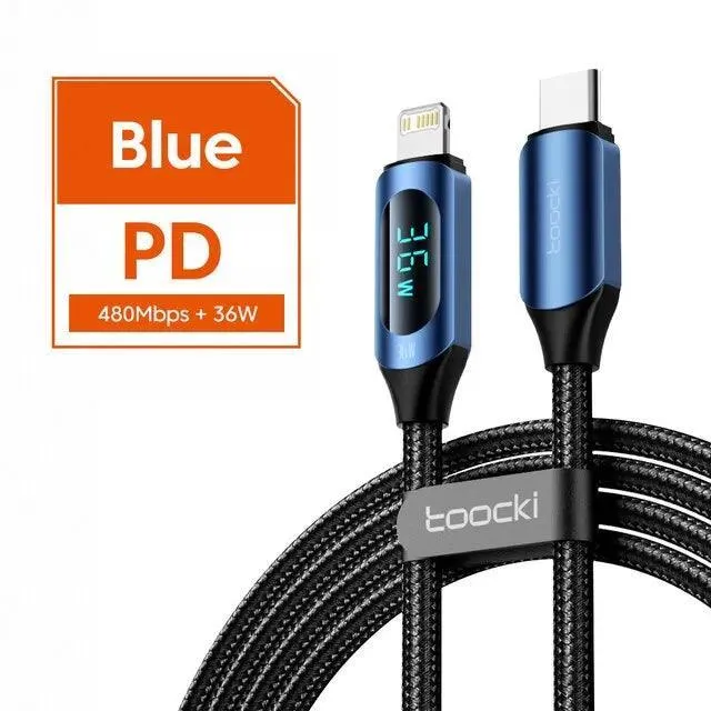 Toocki PD Fast Charging Cable for iPhone & iPad: Ultimate Charging Solution with LED Indicator