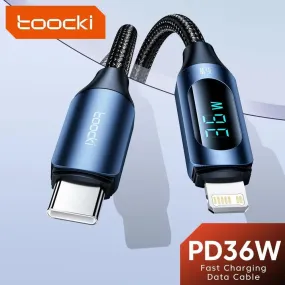 Toocki PD Fast Charging Cable for iPhone & iPad: Ultimate Charging Solution with LED Indicator