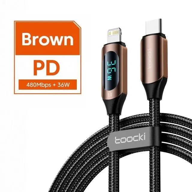 Toocki PD Fast Charging Cable for iPhone & iPad: Ultimate Charging Solution with LED Indicator