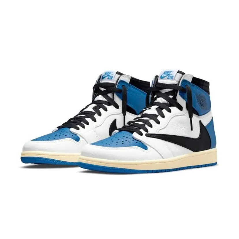 Travis Scott x Fragment x Air Jordan 1 Retro High White Black Royal Sail