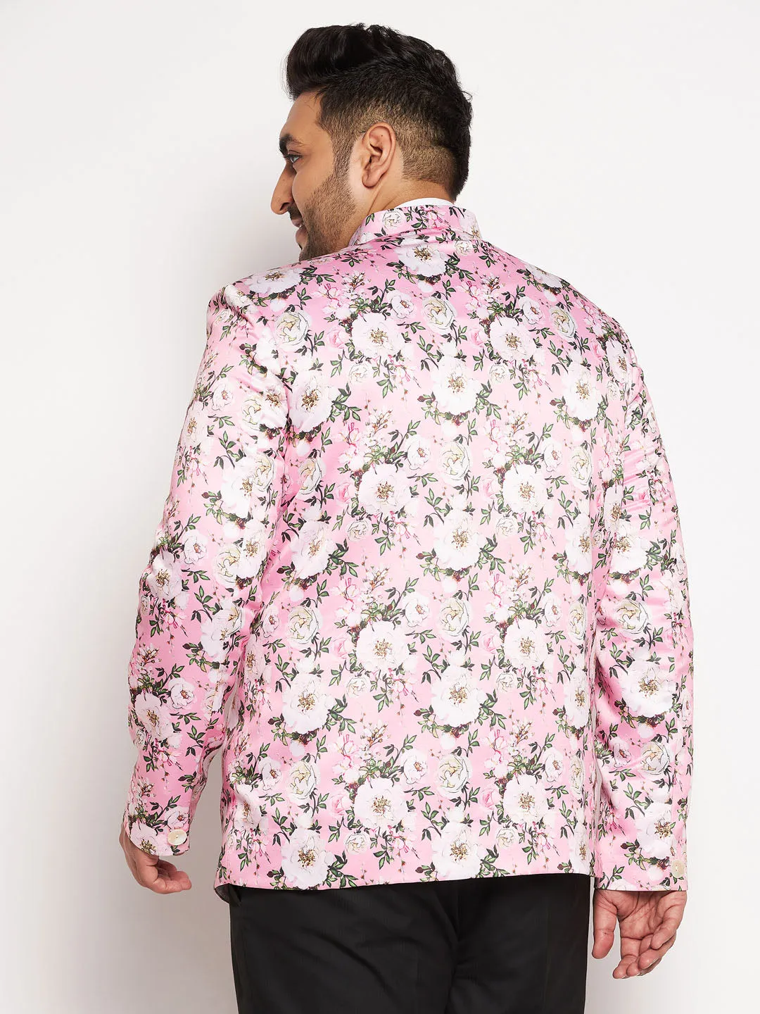 VASTRAMAY Pink Silk Blend Jodhpuri