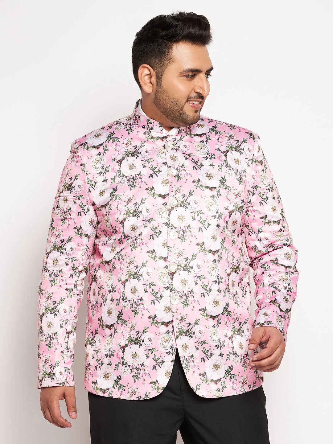 VASTRAMAY Pink Silk Blend Jodhpuri