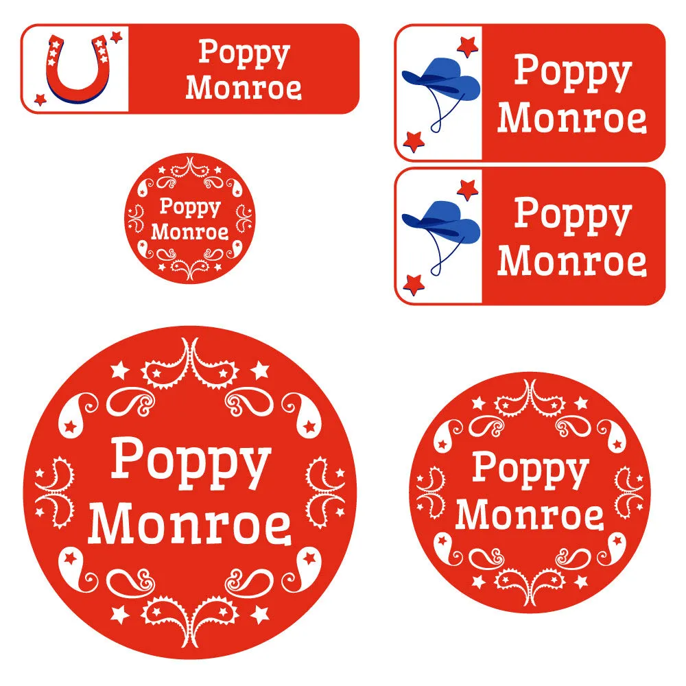 Western Preschool Labels Pack