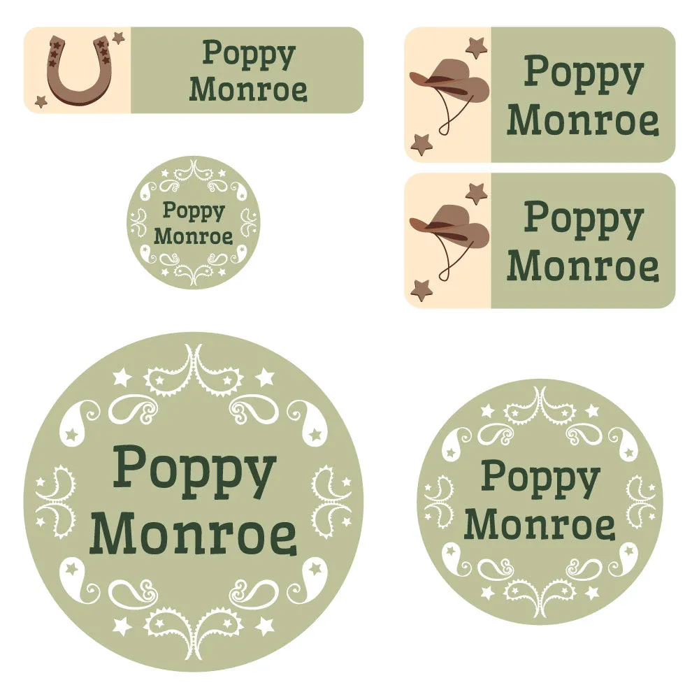 Western Preschool Labels Pack