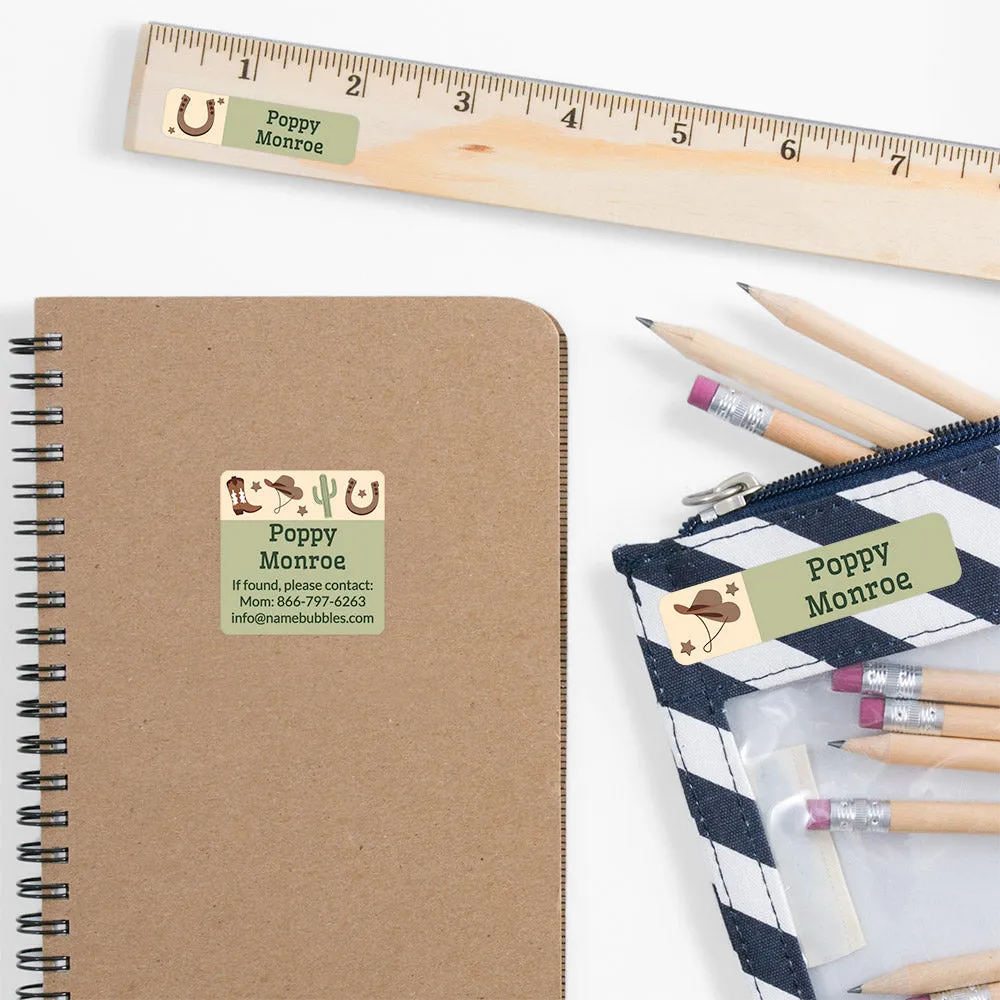 Western School Labels Pack
