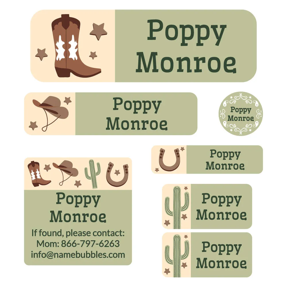 Western School Labels Pack