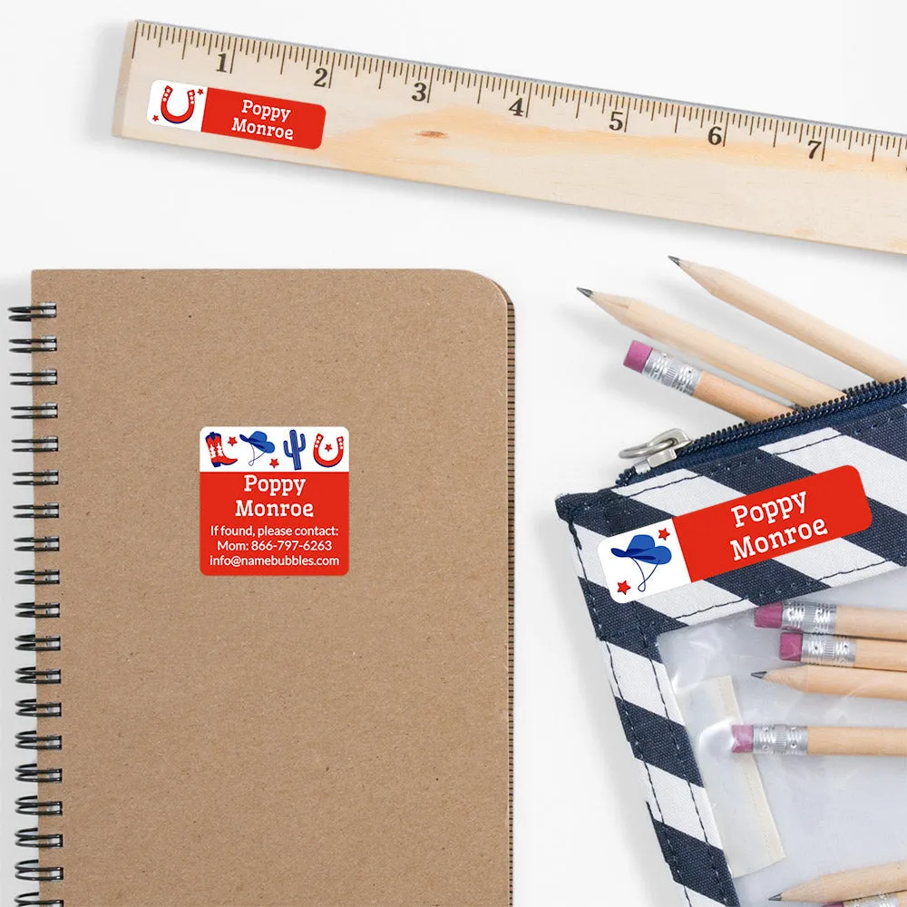 Western School Labels Pack