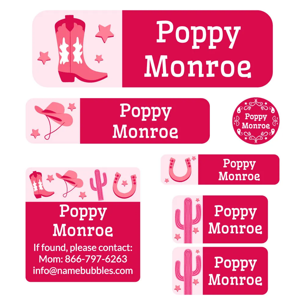 Western School Labels Pack