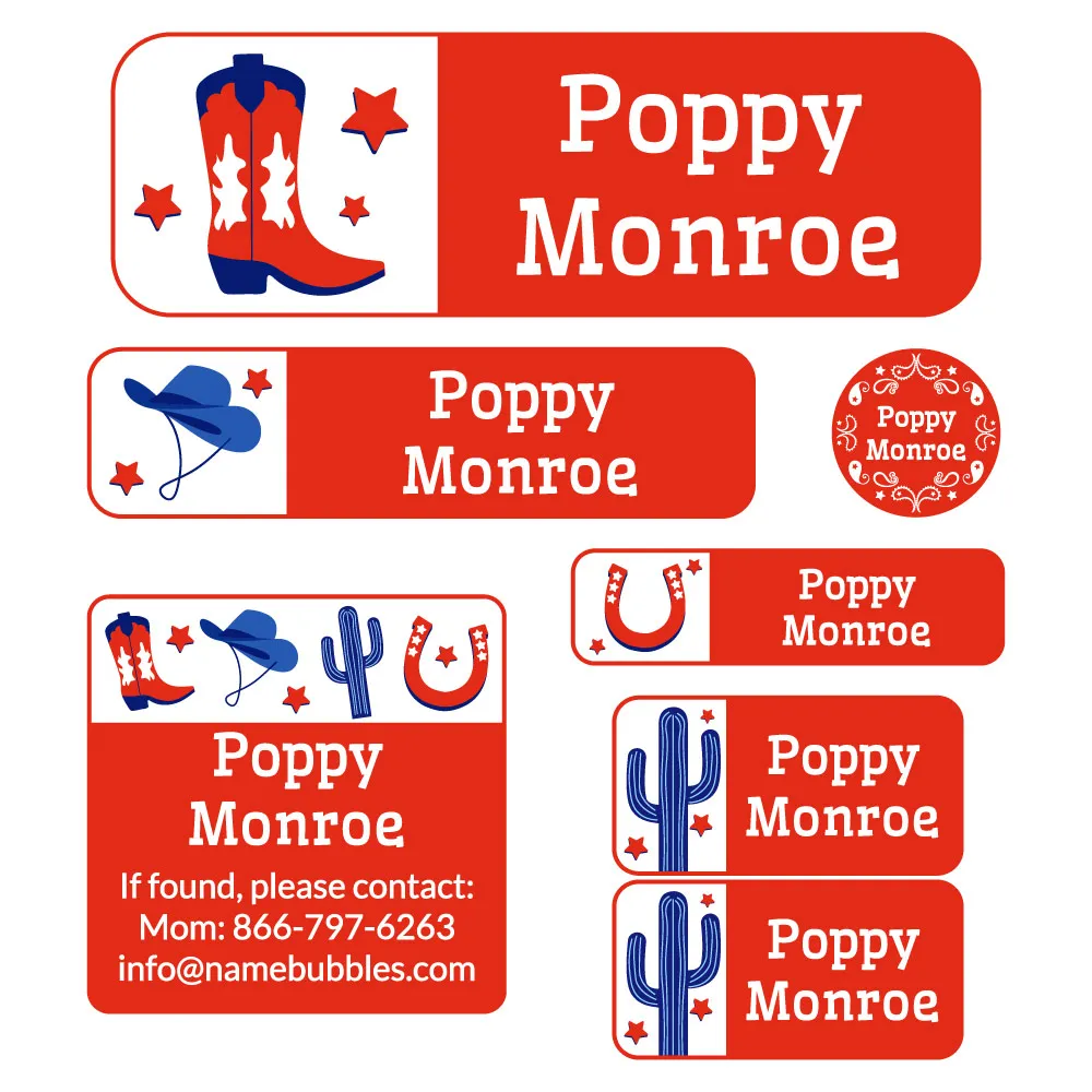 Western School Labels Pack