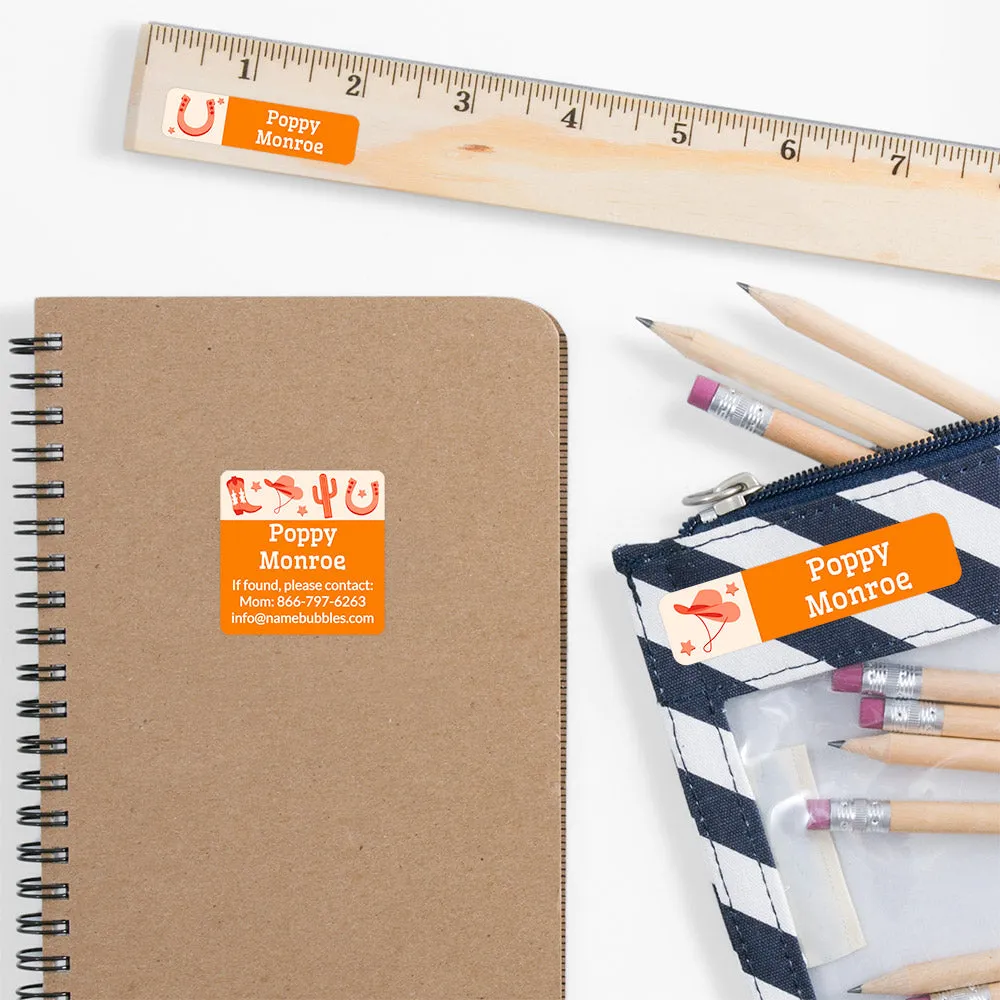 Western School Labels Pack