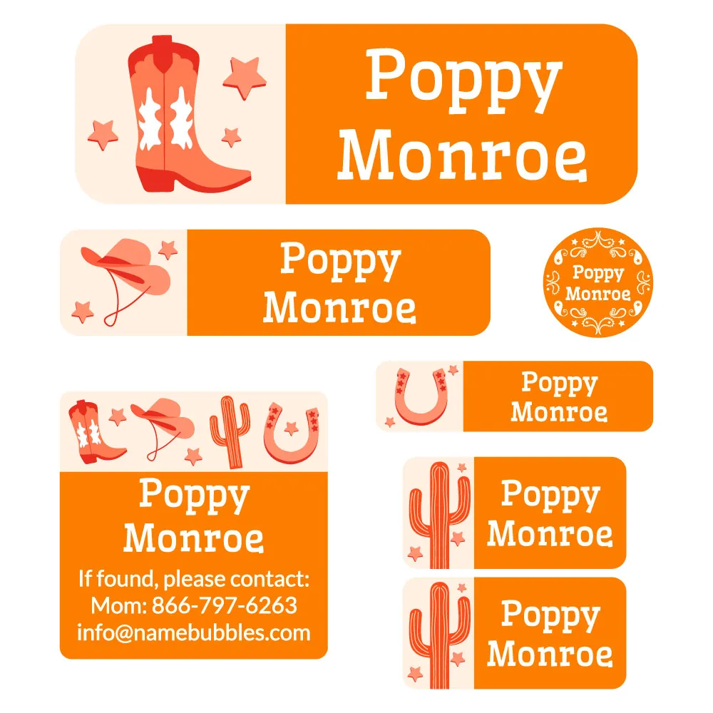Western School Labels Pack